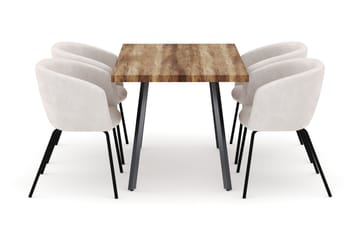 Marcelen Matbord Förlängningsbart med 4 Berit Stolar - Brun - Möbler - Bord & matgrupp - Matgrupp