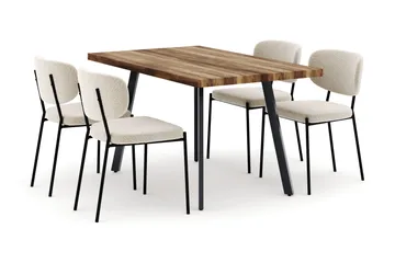 Marcelen Matbord Förlängningsbart med 4 Gemmiano Stolar - Brun - Möbler - Bord & matgrupp - Matgrupp