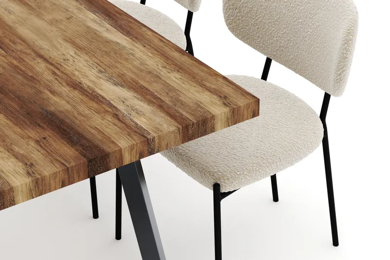 Marcelen Matbord Förlängningsbart med 4 Gemmiano Stolar - Brun - Möbler - Bord & matgrupp - Matgrupp