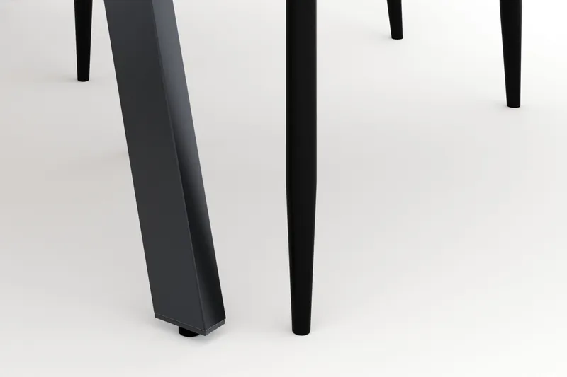 Marcelen Matbord Förlängningsbart med 4 Sawako Stolar - Brun - Möbler - Bord & matgrupp - Matgrupp