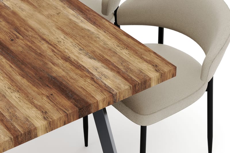 Marcelen Matbord Förlängningsbart med 4 Sawako Stolar - Brun - Möbler - Bord & matgrupp - Matgrupp