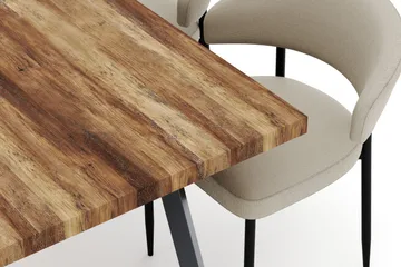 Marcelen Matbord Förlängningsbart med 4 Sawako Stolar - Brun - Möbler - Bord & matgrupp - Matgrupp