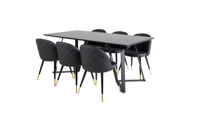 Marina Matbord 180 cm med 6 Velvet Deluxe Matstol - Möbler - Bord & matgrupp - Matgrupp