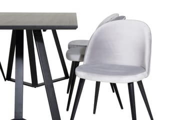Marina Matbord 180 cm med 6 Velvet Köksstol Sammet - Möbler - Bord & matgrupp - Matgrupp
