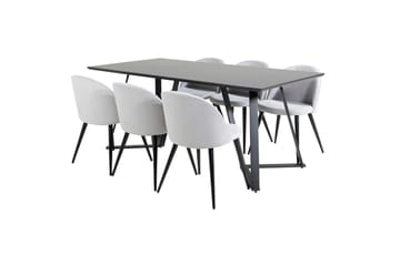 Marina Matbord 180 cm med 6 Velvet Matstol Manchester - Möbler - Bord & matgrupp - Matgrupp