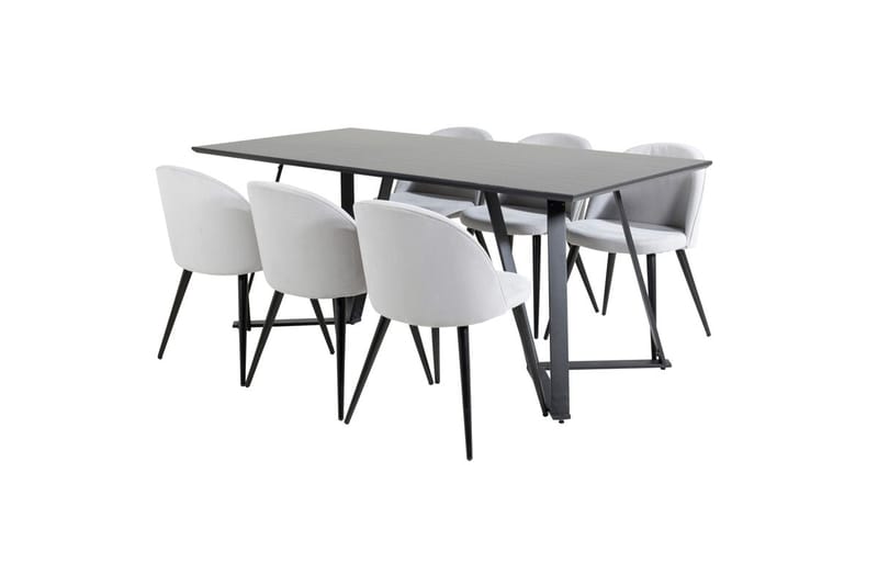 Marina Matbord 180 cm med 6 Velvet Matstol Manchester - Möbler - Bord & matgrupp - Matgrupp