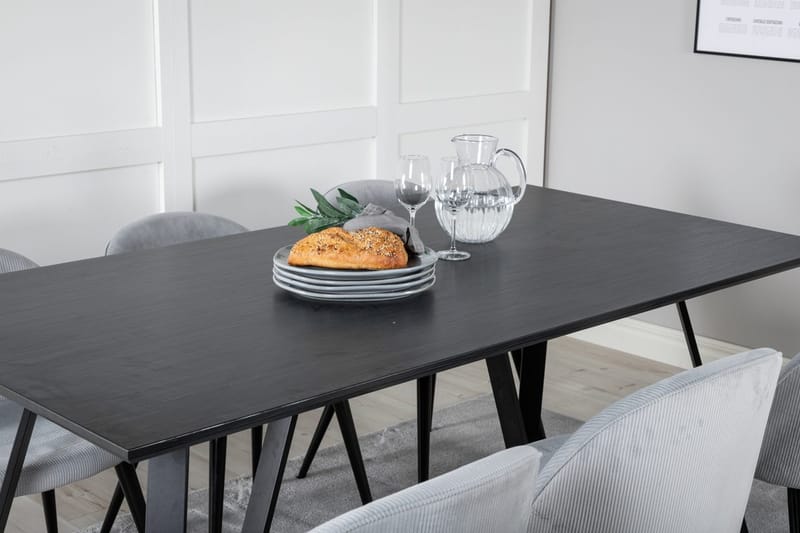 Marina Matbord 180 cm med 6 Velvet Matstol Manchester - Möbler - Bord & matgrupp - Matgrupp