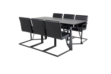 Marina Matgrupp 180 cm Rektangulär med 6 Art Stolar - Svart - Möbler - Bord & matgrupp - Matgrupp