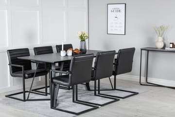 Marina Matgrupp 180 cm Rektangulär med 6 Art Stolar - Svart - Möbler - Bord & matgrupp - Matgrupp