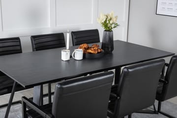 Marina Matgrupp 180 cm Rektangulär med 6 Art Stolar - Svart - Möbler - Bord & matgrupp - Matgrupp