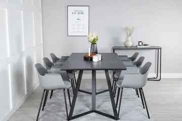 Marina Matgrupp 180 cm Rektangulär med 6 Comfort stolar - Svart - Möbler - Bord & matgrupp - Matgrupp