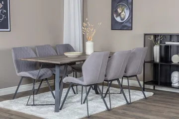 Marina Matgrupp 180 cm Rektangulär med 6 Gemma stolar - Svart - Möbler - Bord & matgrupp - Matgrupp