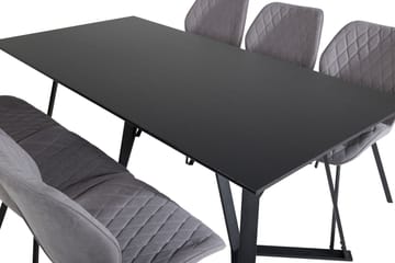 Marina Matgrupp 180 cm Rektangulär med 6 Gemma stolar - Svart - Möbler - Bord & matgrupp - Matgrupp