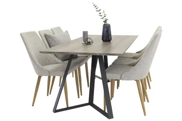 Marina Matgrupp 180 cm Rektangulär med 6 Leone stolar - Svart - Möbler - Bord & matgrupp - Matgrupp