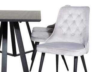 Marina Matgrupp 180 cm Rektangulär med 6 Velvet Deluxe stolar - Svart - Möbler - Bord & matgrupp - Matgrupp