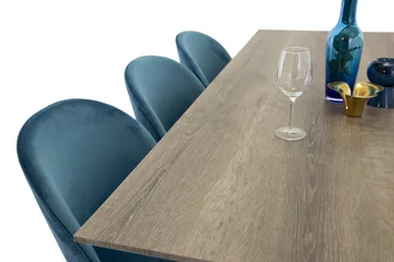 Marina Matgrupp 180 cm Rektangulär med 6 Velvet stolar - Svart - Möbler - Bord & matgrupp - Matgrupp
