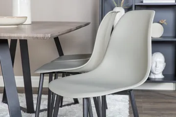 Marina Matgrupp 180 cm Rektangulär med 6 Polar stolar - Svart - Möbler - Bord & matgrupp - Matgrupp