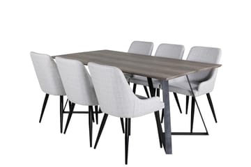 Marina Matgrupp 180 cm Rektangulär med 6 Plaza stolar - Svart - Möbler - Bord & matgrupp - Matgrupp