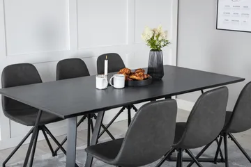 Marina Matgrupp 180 cm Rektangulär med 6 Polar stolar - Svart - Möbler - Bord & matgrupp - Matgrupp