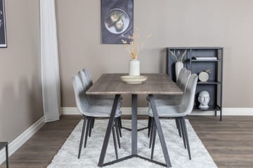 Marina Matgrupp 180 cm Rektangulär med 6 Polar stolar - Svart - Möbler - Bord & matgrupp - Matgrupp
