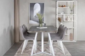 Marina Matgrupp 180 cm Rektangulär med 6 Polar stolar - Grå - Möbler - Bord & matgrupp - Matgrupp