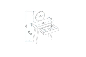 Markas Sminkbord 72 cm - Vit - Möbler - Bord & matgrupp - Sminkbord & toalettbord