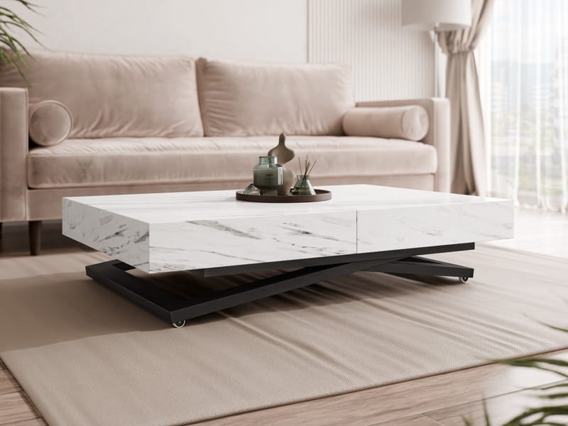 Avendi Soffbord 120 cm - Svart, vit marmor - Möbler - Bord & matgrupp - Marmorbord