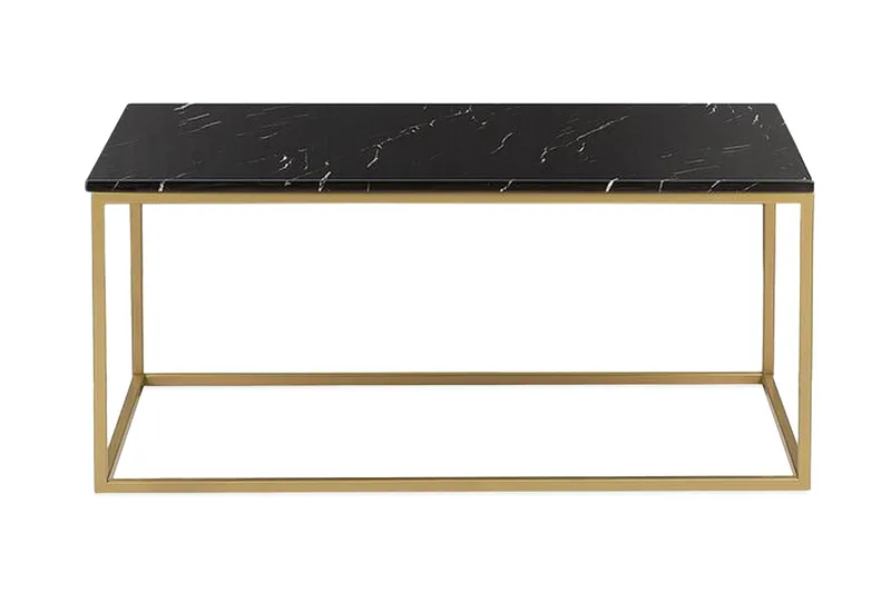 Barreras Soffbord Svart Marmormönster, Svart/Guld