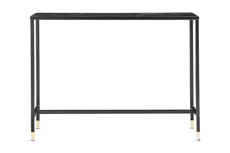 Dipp Sidobord 100 cm Marmormönster, Glas/Svart/Mässing