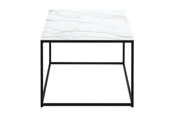 Soffbord Valeria 120 cm Marmormönster - Glas/Vit/Svarta Ben - Möbler - Bord & matgrupp - Marmorbord
