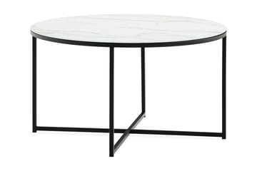 Soffbord Valeria 80 cm Runt Marmormönster - Vit/Svart - Möbler - Bord & matgrupp - Marmorbord