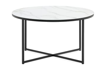 Soffbord Valeria 80 cm Runt Marmormönster - Vit/Svart - Möbler - Bord & matgrupp - Marmorbord