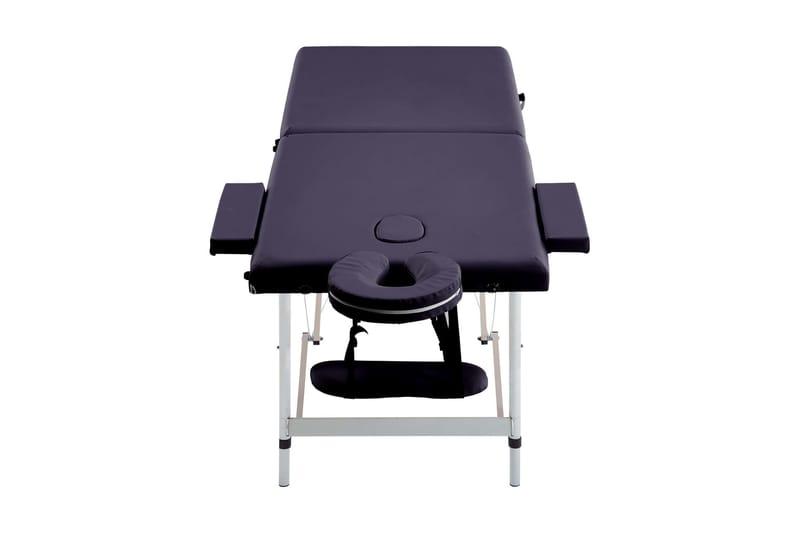 Hopfällbar massagebänk 2 sektioner aluminium mörklila - Lila - Massagebord