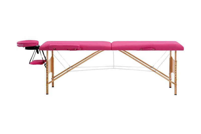 Hopfällbar massagebänk 2 sektioner trä rosa - Rosa - Massagebord