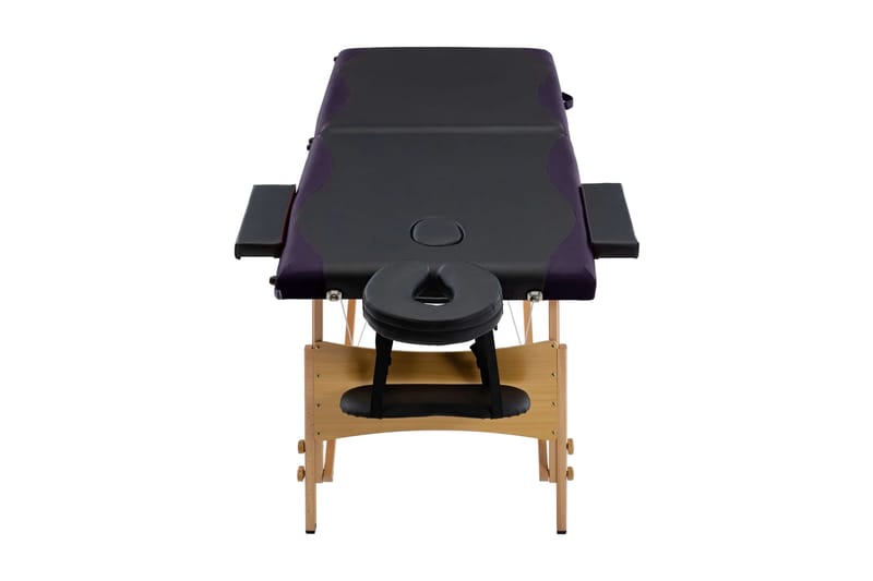 Hopfällbar massagebänk 2 sektioner trä svart - Svart - Massagebord