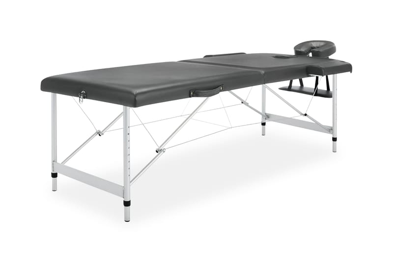 Massagebänk med 2 zoner aluminiumram antracit 186x68 cm - Grå - Massagebord