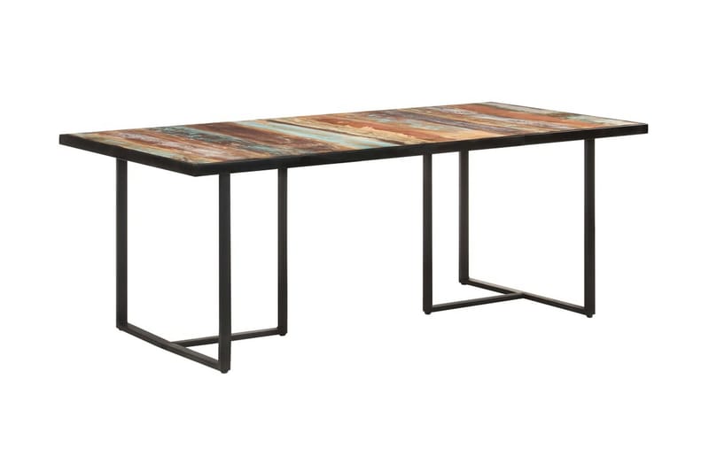 Matbord 200 cm massivt återvunnet trä - Brun - Matbord & köksbord