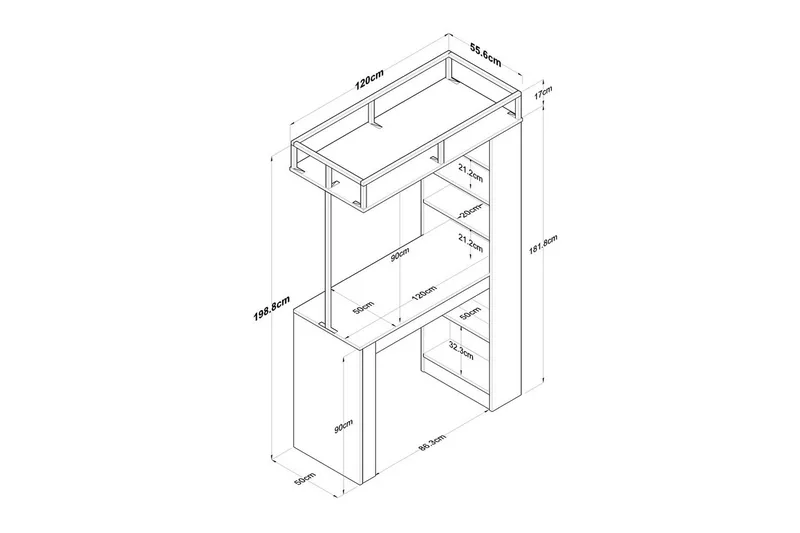 Matbord Beloumont Valnöt / Svart - Svart/Mörkbrun - Möbler - Bord & matgrupp - Matbord & köksbord
