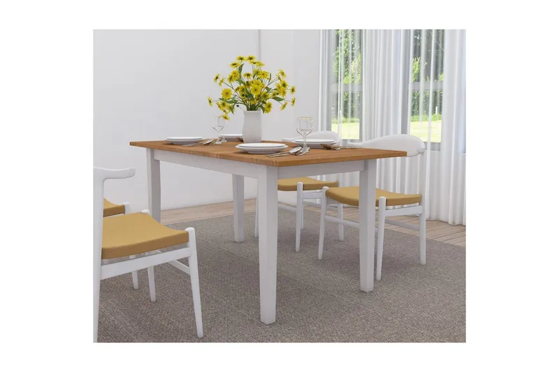 Matbord Dakota Vit/Honung - Vit/Honung - Möbler - Bord & matgrupp - Matbord & köksbord