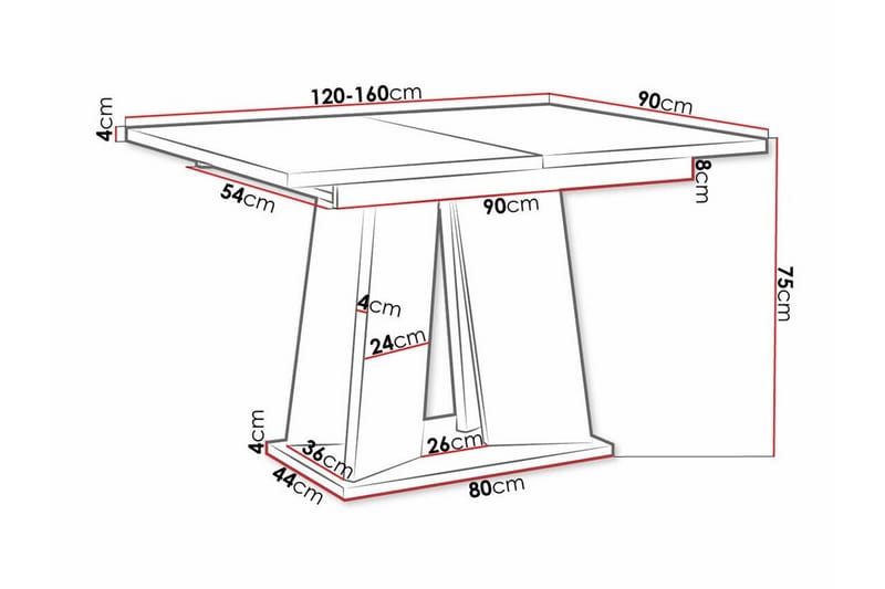 Matbord Denogal 90 cm - Svart - Matbord & köksbord