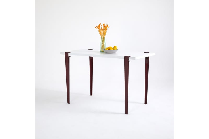 Matbord Eurotas 120x60 cm Vit/Röd - Hanah Home - Möbler - Bord & matgrupp - Matbord & köksbord