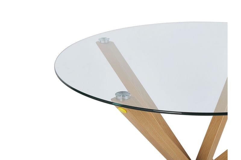 Matbord glas/ljusbrun Ã¸ 90 cm ALTURA - Transparent - Matbord & köksbord
