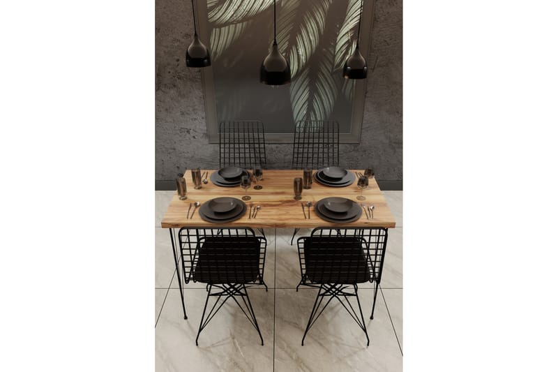 Matbord Hiten 120x60 cm Brun/Svart - Hanah Home - Möbler - Bord & matgrupp - Matbord & köksbord