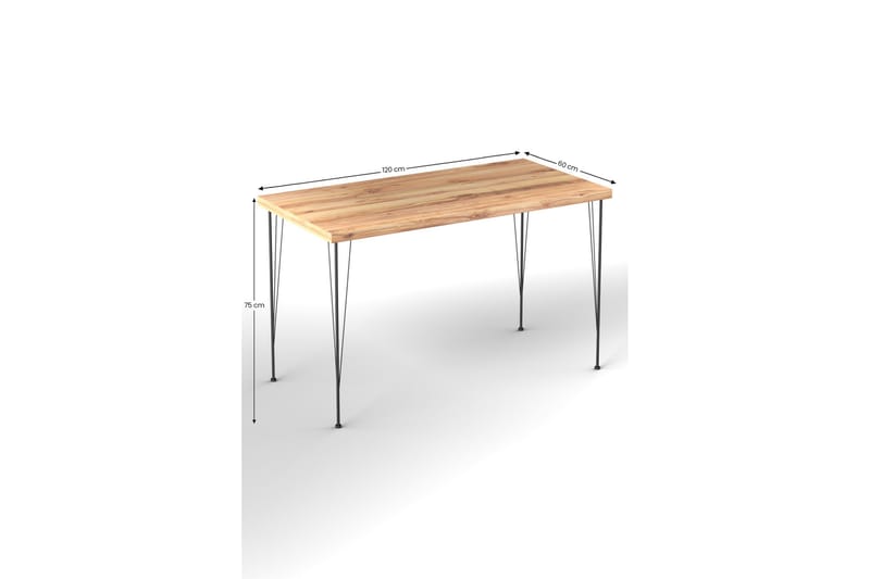 Matbord Hiten 120x60 cm Brun/Svart - Hanah Home - Matbord & köksbord