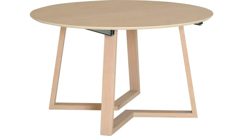 Matbord Jämtorrås ø130/230 cm, Vitpigmenterad ek