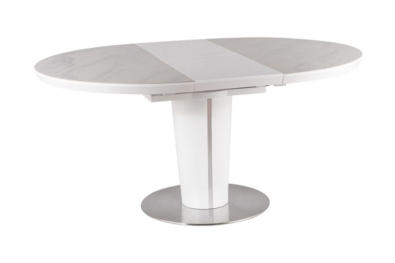 Matbord Jaars Förlängningsbart 120 cm Runt - Keramik/Ljus - Marmorbord - Matbord & köksbord
