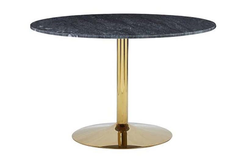 Matbord Justine 100 cm Runt Marmor - Grå|Mässing - Matbord & köksbord