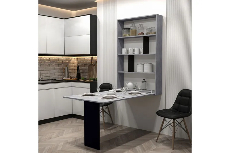 Abi Matbord 203 cm Sten - Svart/Grå - Möbler - Bord & matgrupp - Matbord & köksbord