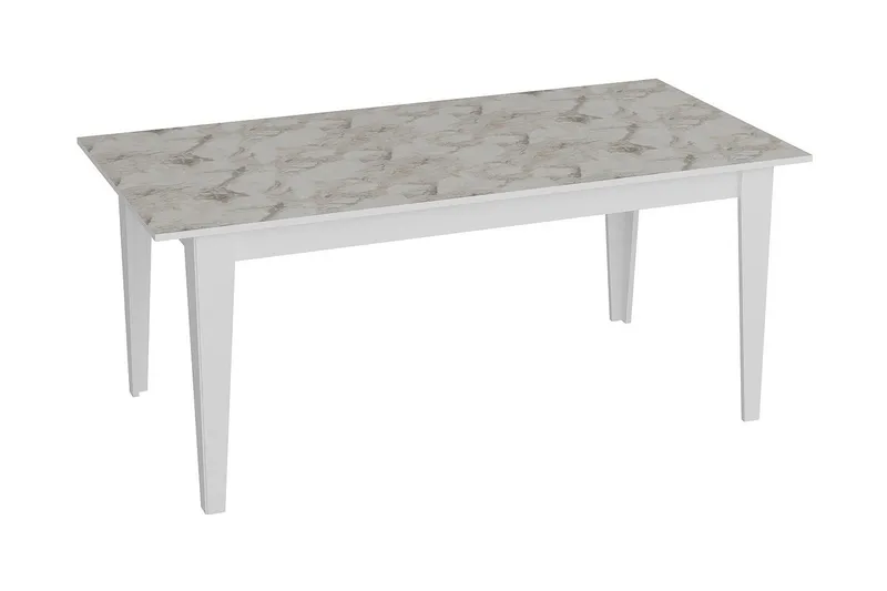 Bascle Rektangulärt Matbord 180 cm med Marmorutseende, Vit