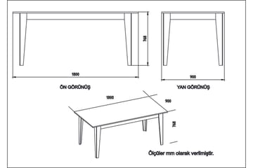 Bascle Rektangulärt Matbord 180 cm med Marmorutseende - Vit - Möbler - Bord & matgrupp - Matbord & köksbord